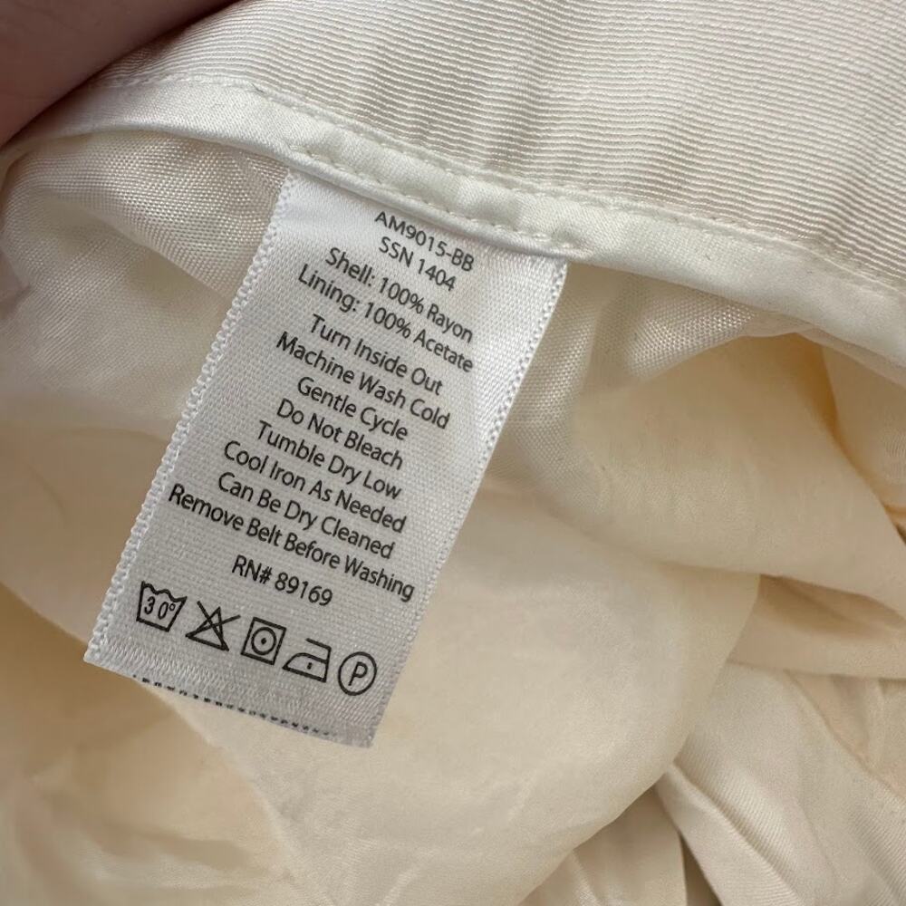 ATM White Pleated Wide Leg Pants Size 10 - Picture 9 of 12